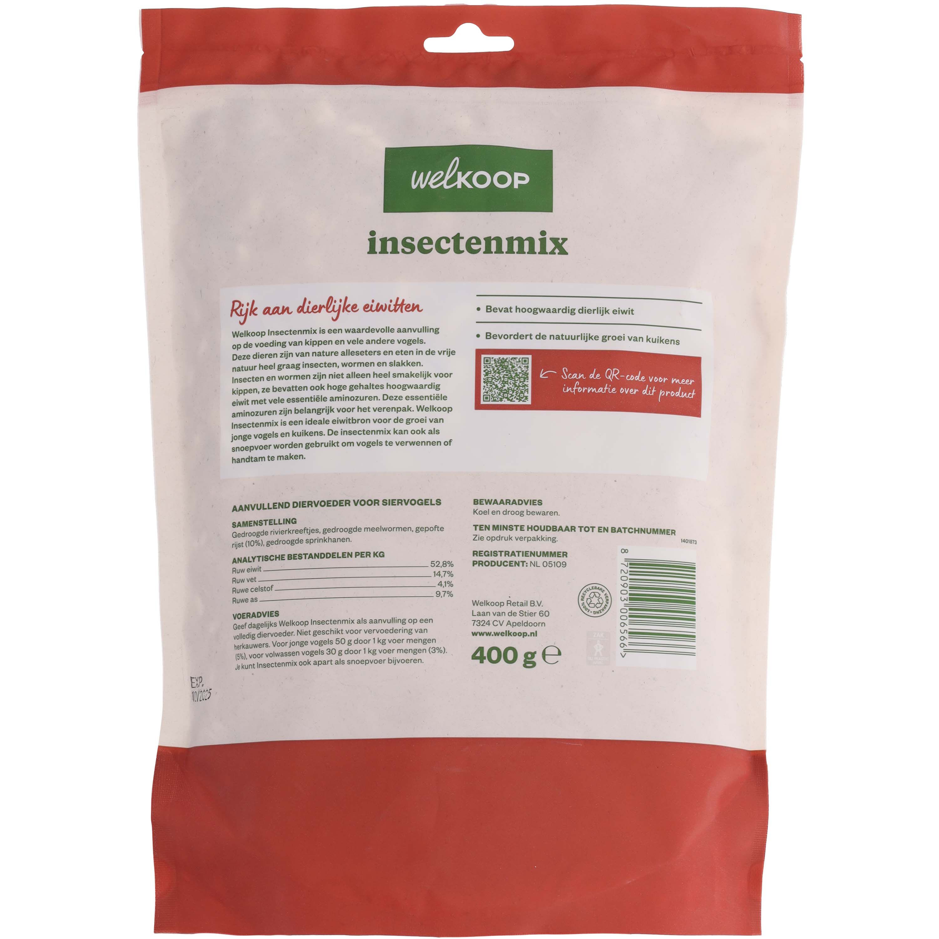 Welkoop Insectenmix - Kippensnack - 400 Gram