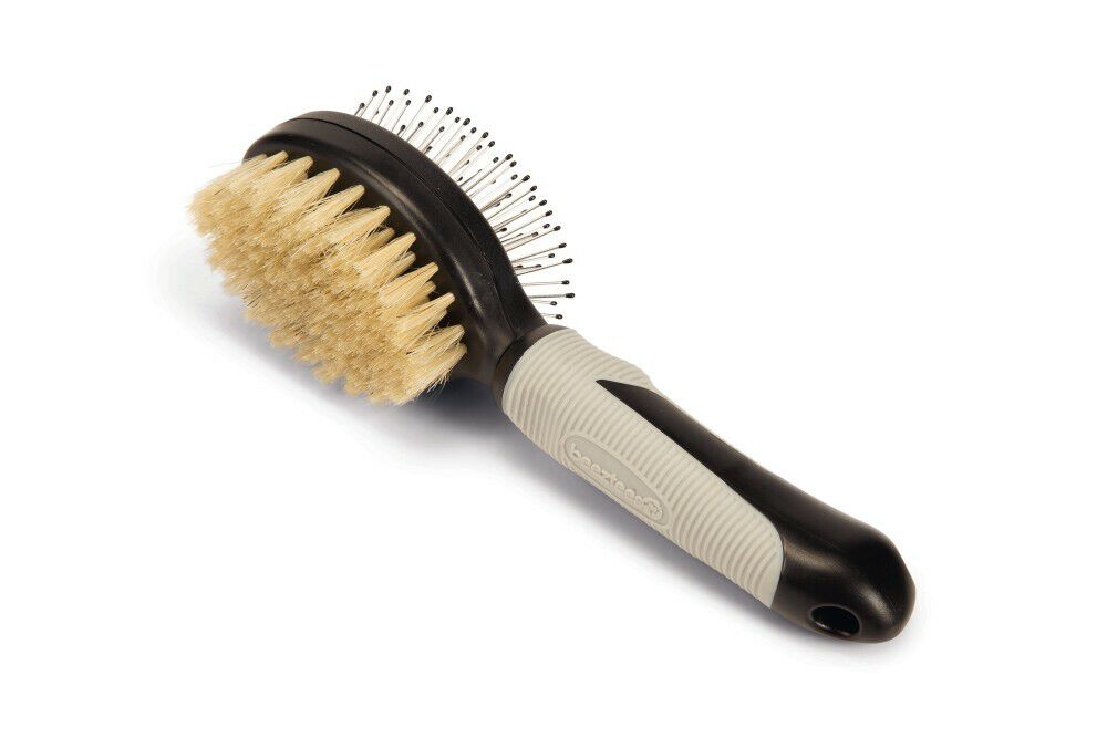 Beeztees Combi - Verzorgingsborstel - Kat - Zwart Grijs - 21x21x5.5 cm