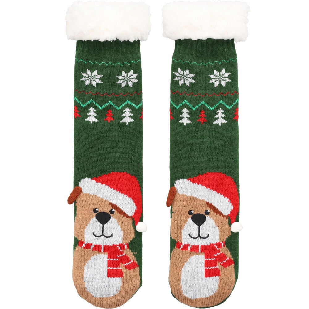 Welkoop Hond 3D- Sokken - Groen - 1 maat