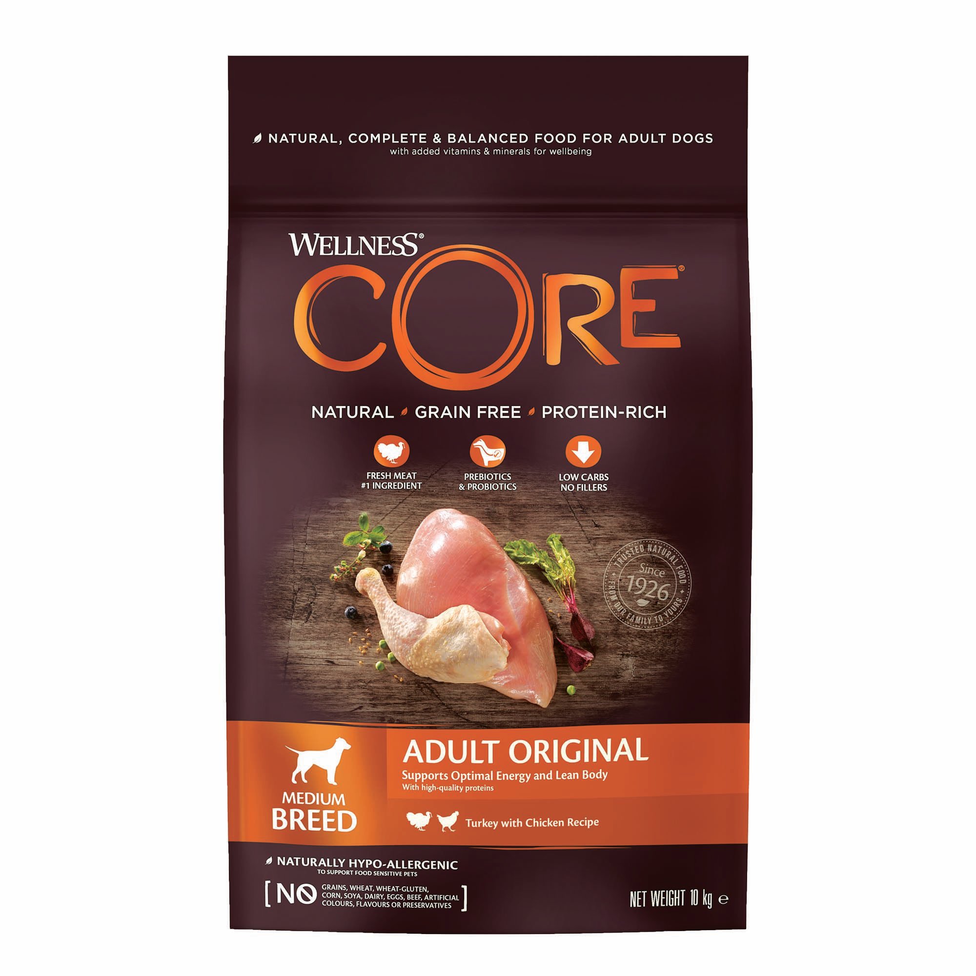 Wellness CORE Adult original Medium-Breed - Hondenvoer - 10 Kilogram - kalkoen, kip Wellness CORE Adult original Medium-Breed - Hondenvoer - 10 Kilogram - kalkoen, kip
