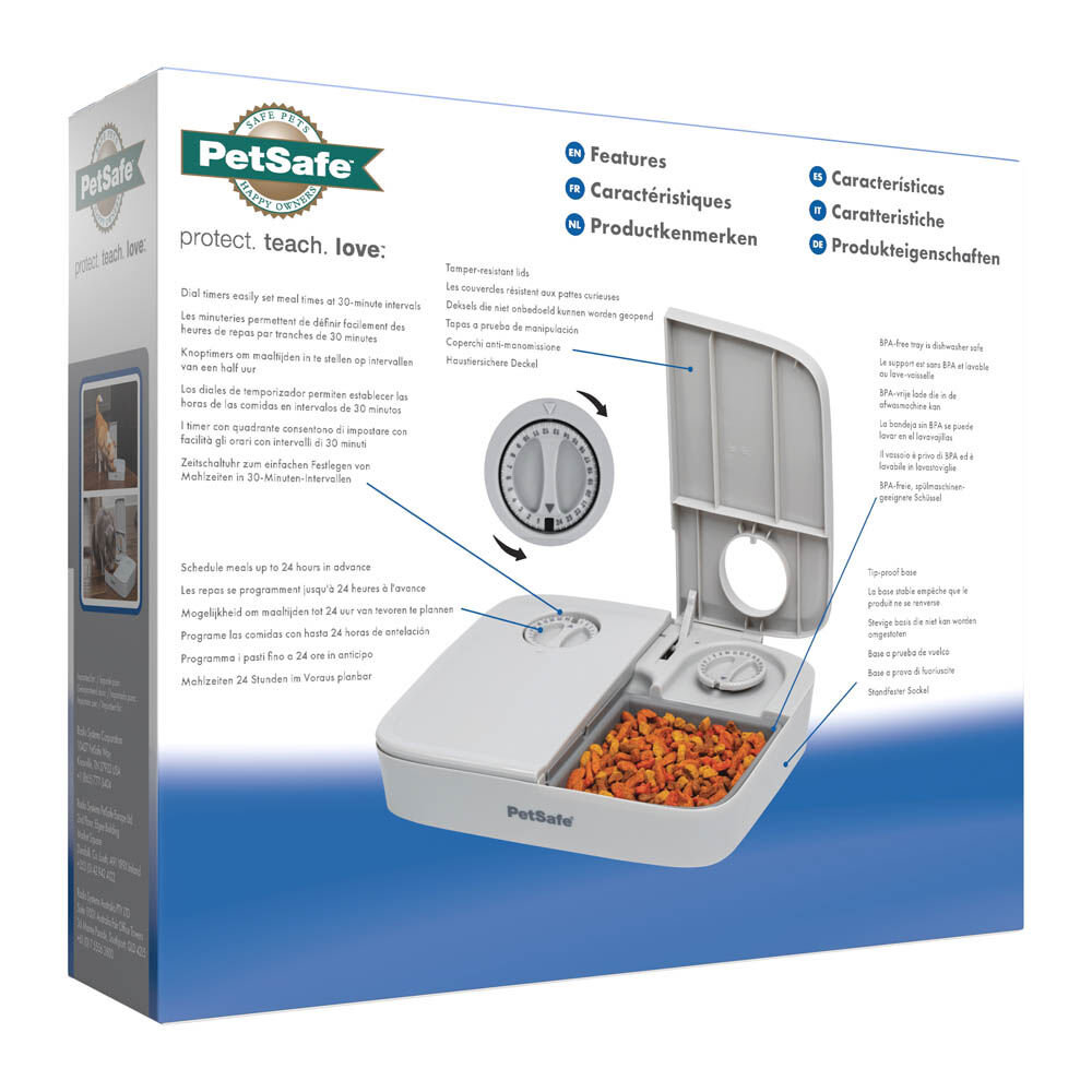 Petsafe - Automatische voerbak voor 2 maaltijden - Grijs - 11x40x32 cm