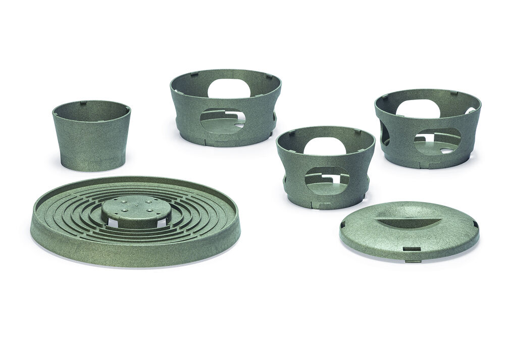 Beeztees Voertoren  - Kippenvoerbak - Grijs Groen - 36x30x30 cm