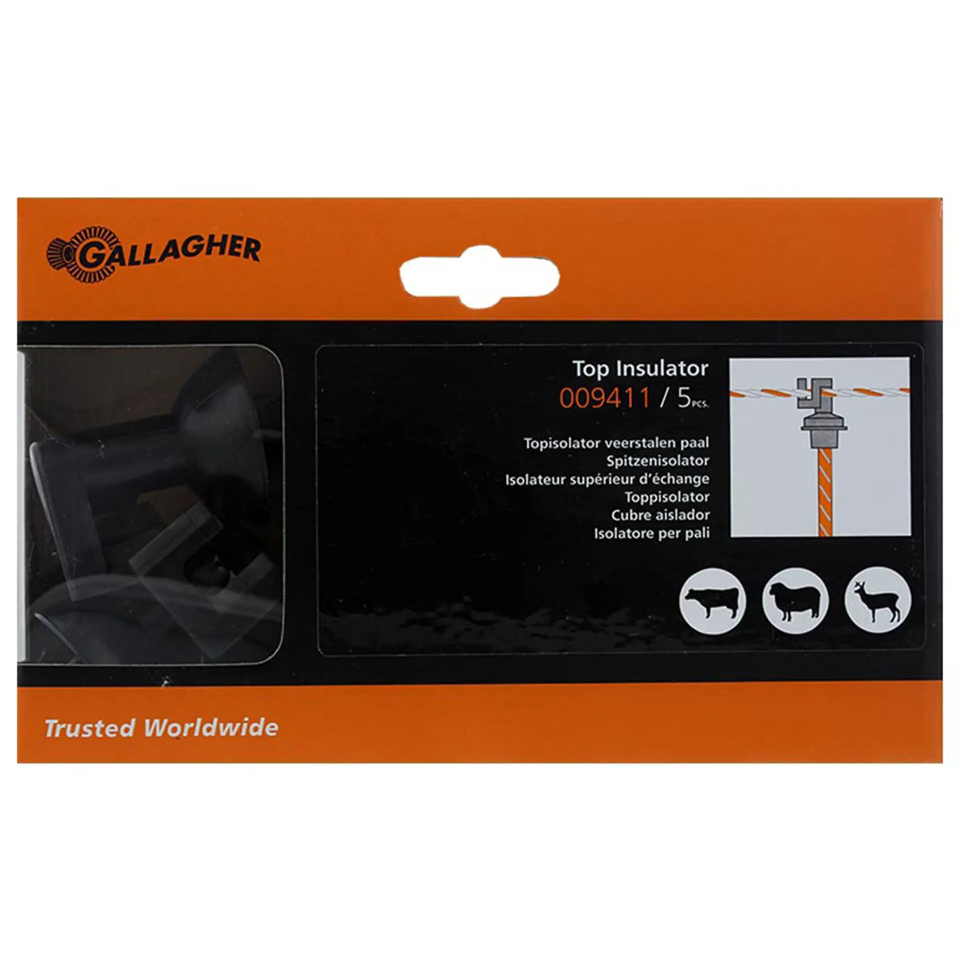 Gallagher Topisolator - 11.5 cm - 5 Stuks - Zwart - 18 cm