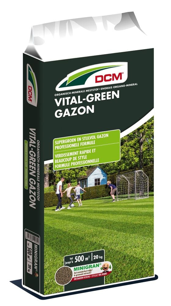 DCM Meststof Vital-Green Gazon - Gazonmeststof - 500 m2 - 20 Kilogram DCM Meststof Vital-Green Gazon - Gazonmeststof - 500 m2 - 20 Kilogram