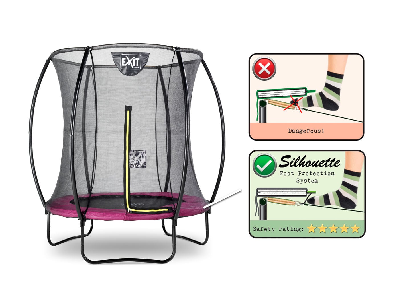 EXIT Silhouette - Trampoline - Roze - 183 cm