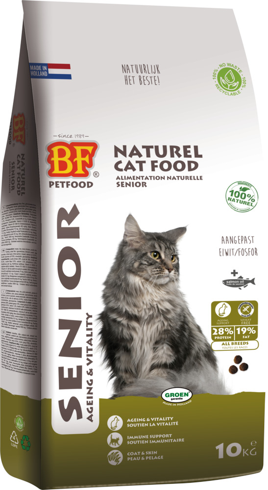 BF Petfood Senior Ageing - Kattenvoer - 10 Kilogram - kip