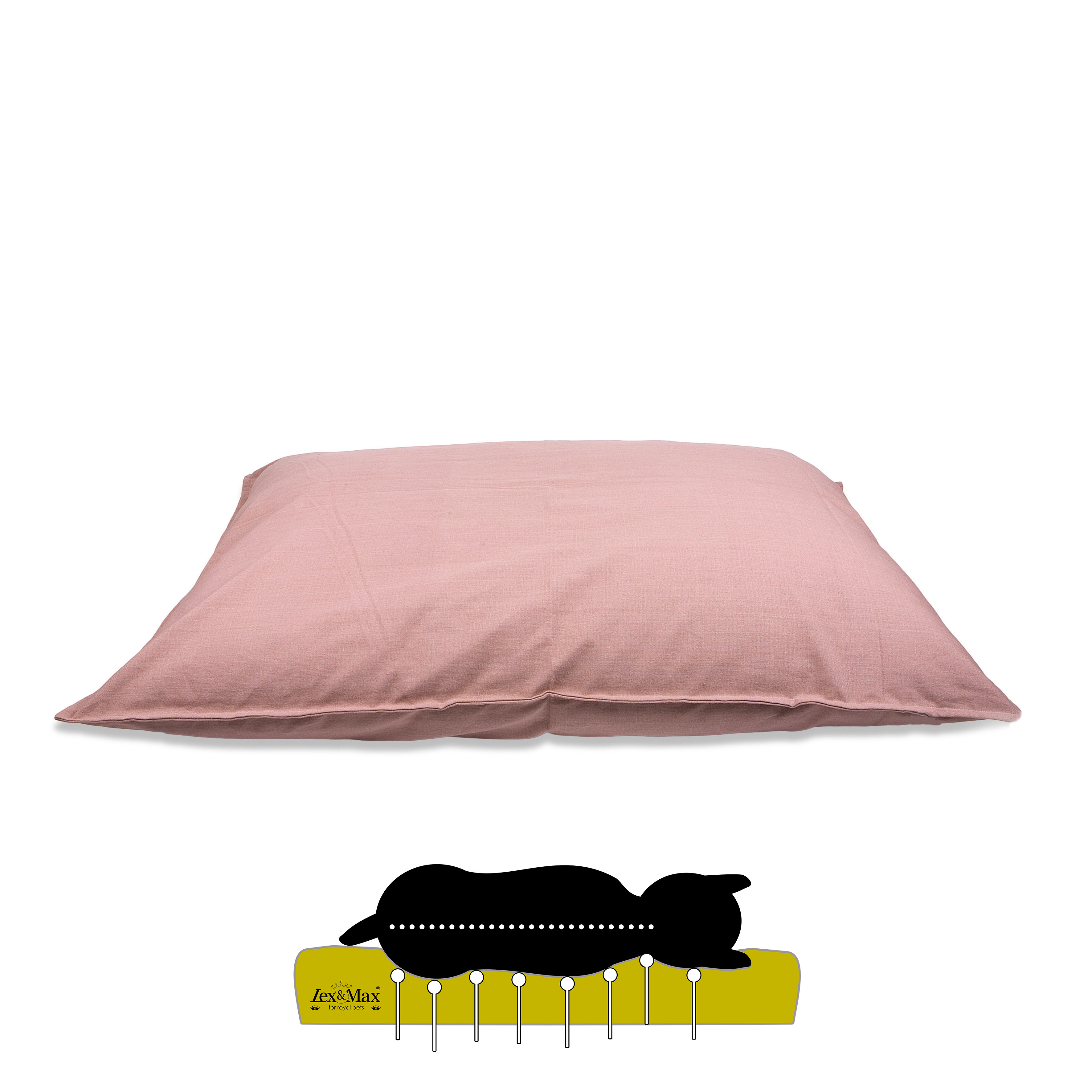 Lex & Max Tivoli - Orthopedisch Hondenkussen - Roze - 70x100x16 cm - L