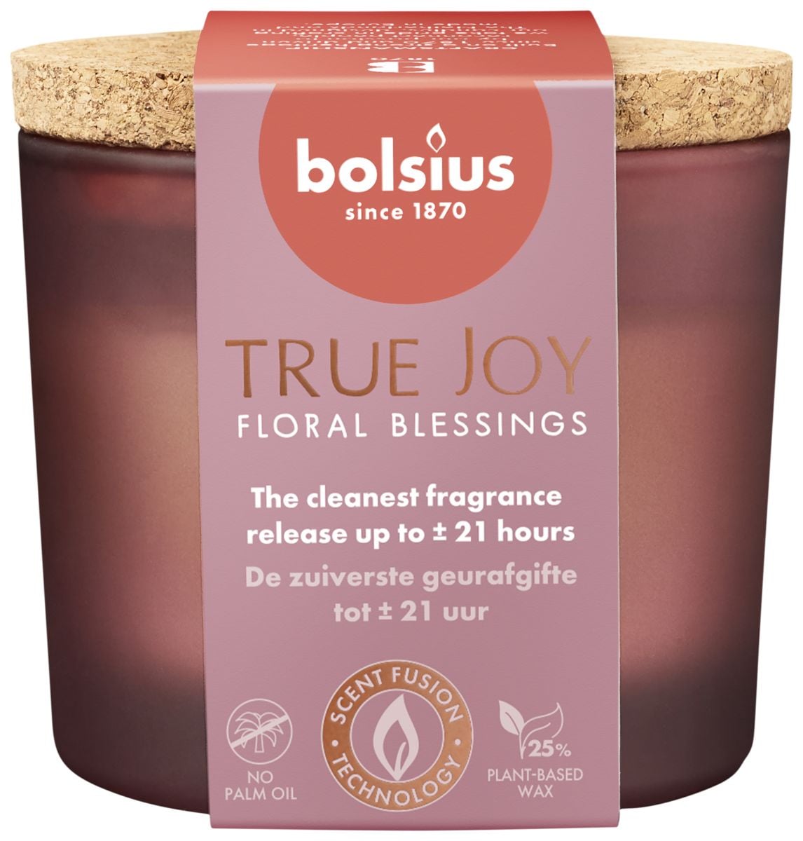 Bolsius True Joy - Geurglas - 7.6 cm - rood - Floral blessing Bolsius True Joy - Geurglas - 7.6 cm - rood - Floral blessing