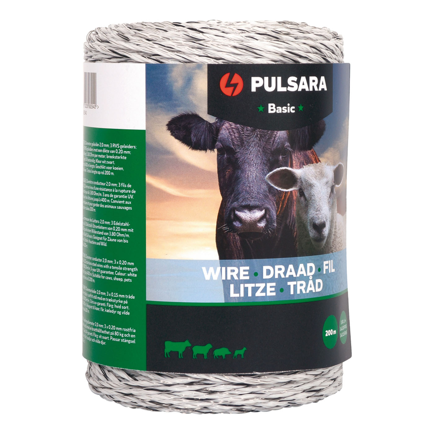 Pulsara Basic - Schrikdraad - 15 cm - 200 Meter - Wit - 11 cm - 20000 cm