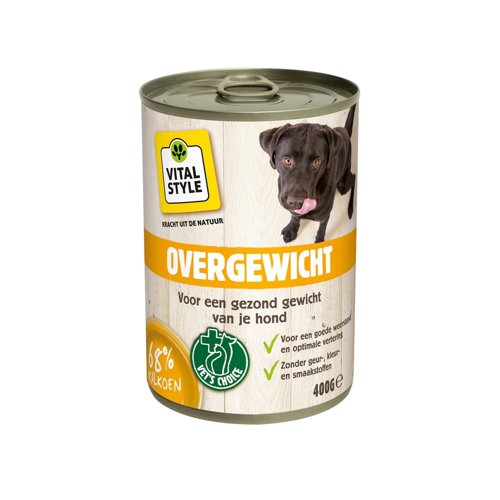 Vitalstyle Overgewicht - Hondenvoer - 400 Gram - kalkoen