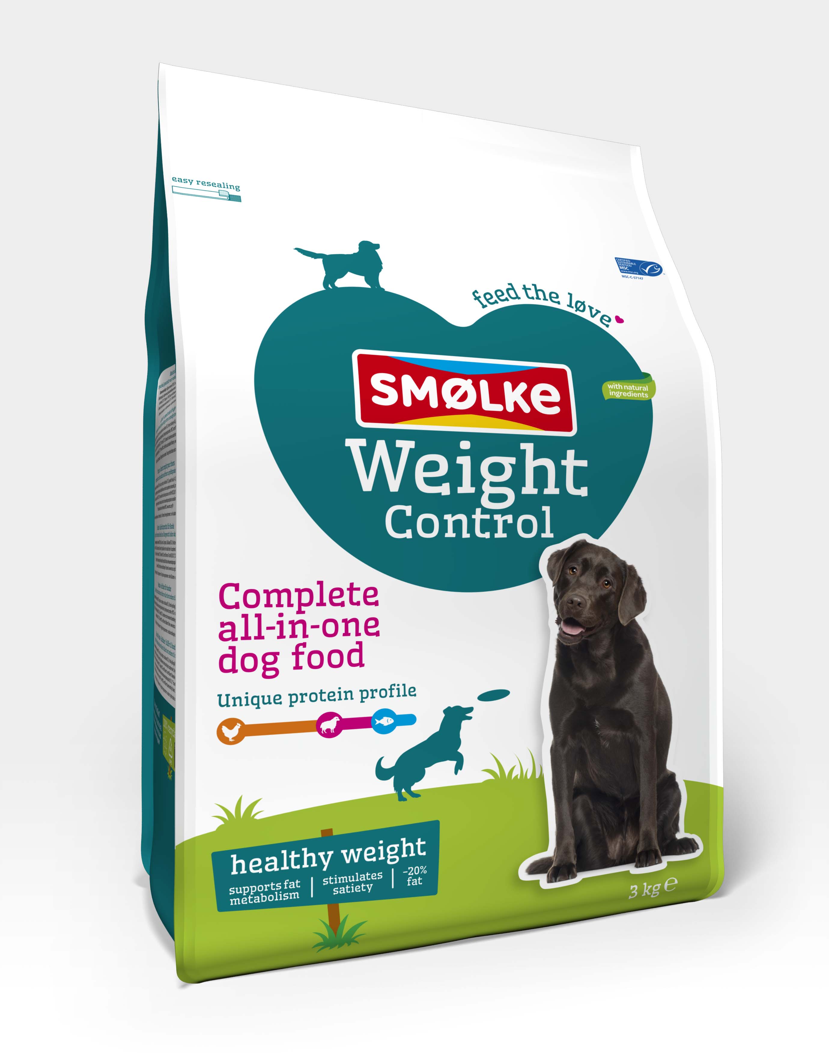 Smölke Weight Control  - Hondenvoer - 3 Kilogram - kip, lam, vis