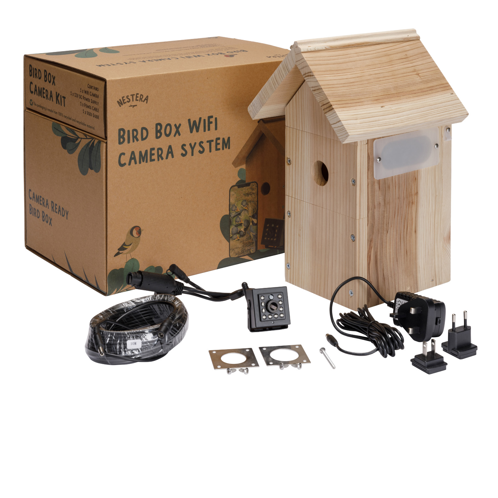 Nestera - Nestkast - met Wifi-Camera - Bruin