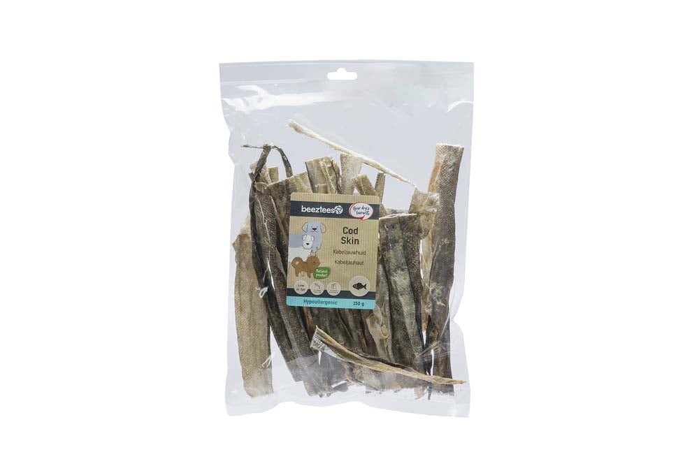 Beeztees Kabeljauwhuid - Hondensnack - 150 Gram - kabeljauw
