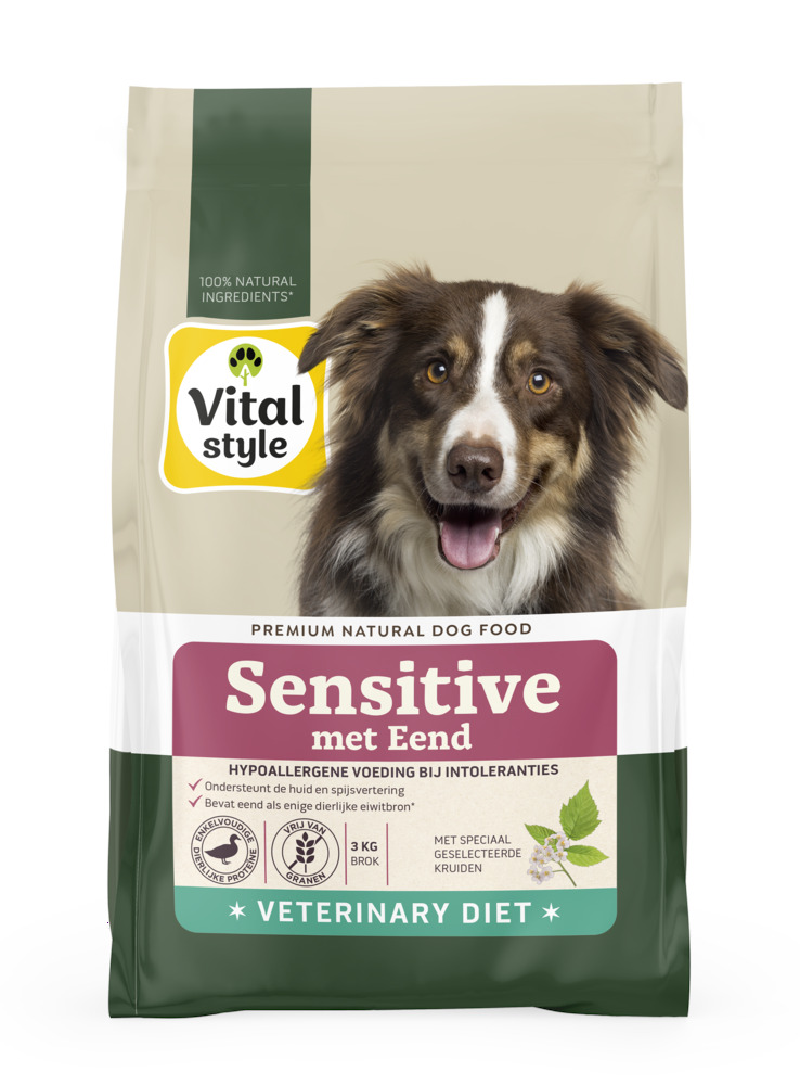 Vitalstyle Sensitive Hypoallergeen - Hondenvoer - 3 Kilogram - eend