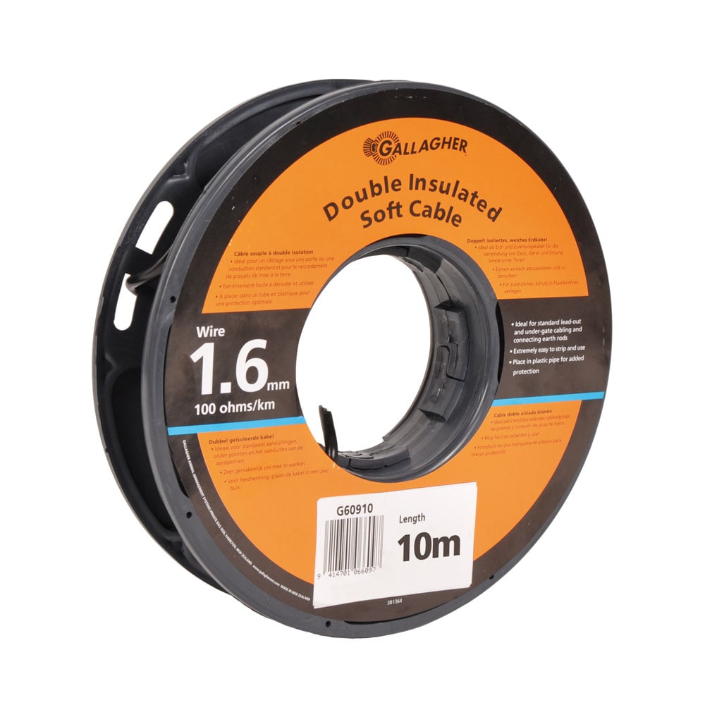 Gallagher  - Grondkabel - 24 cm - 10 Meter - Zwart - 23 cm - 1000 cm