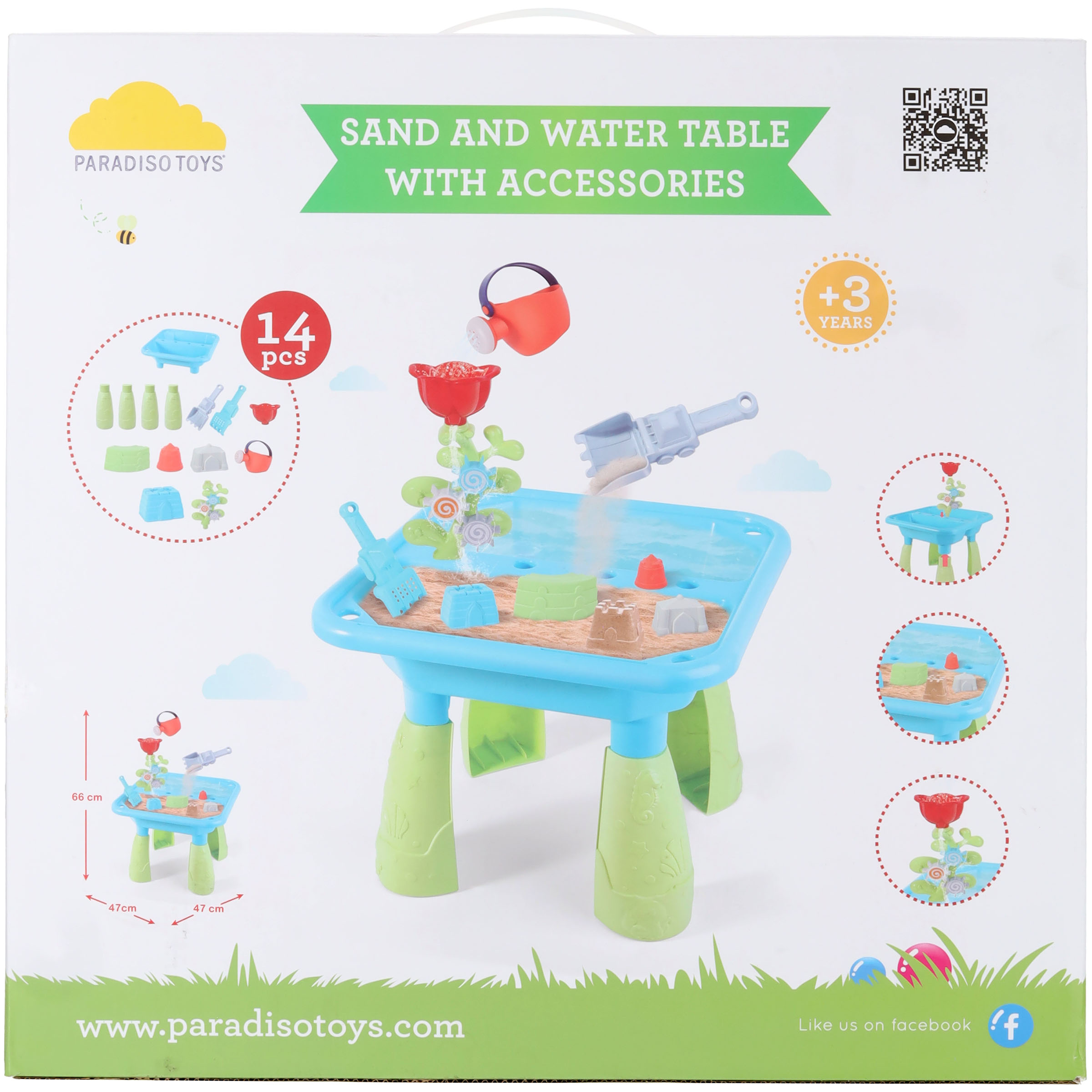 Zand- en watertafel 14 delig - Speelgoed set - Blauw, groen en rood - 66x47x47 cm Zand- en watertafel 14 delig - Speelgoed set - Blauw, groen en rood - 66x47x47 cm