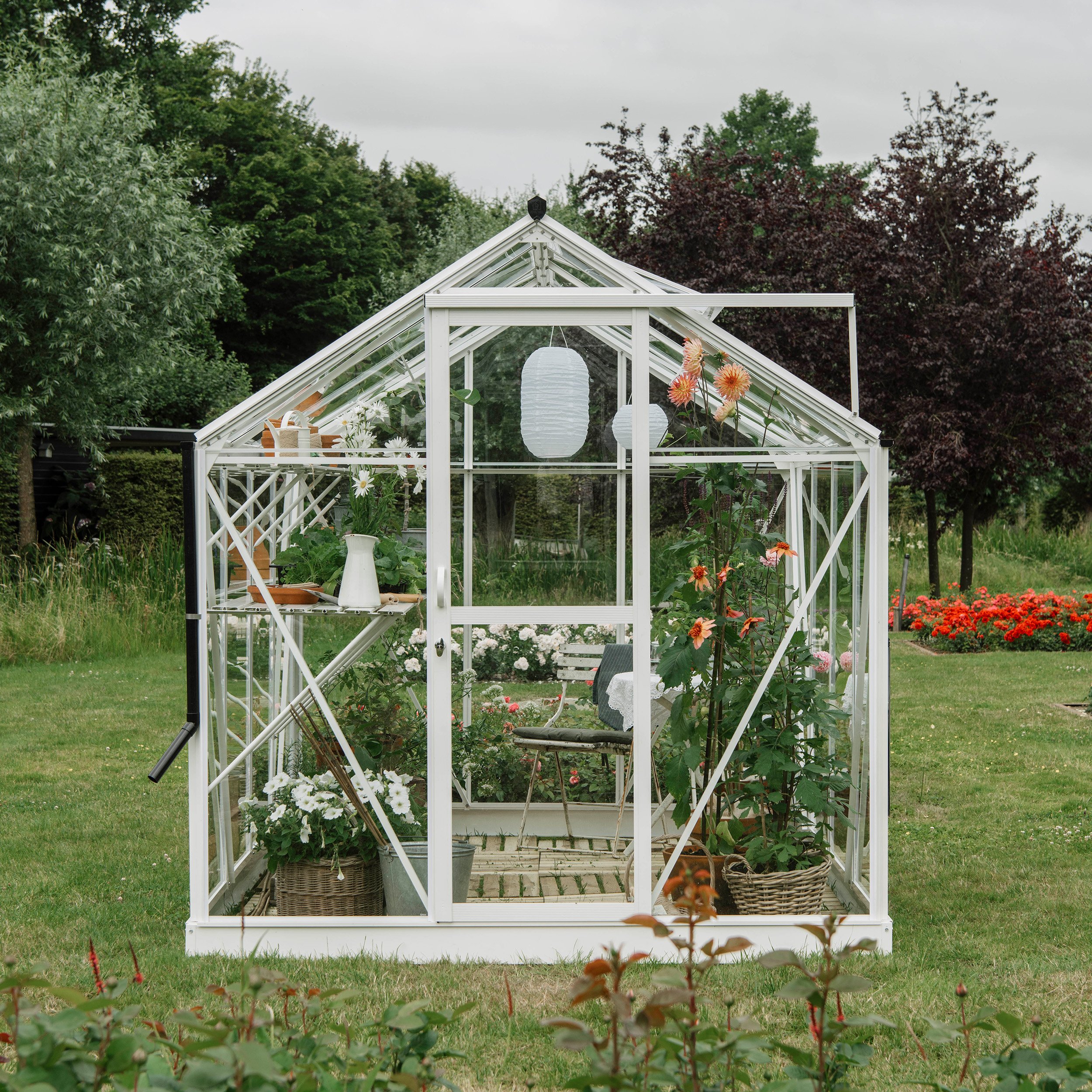 Royal Well Mary II - Tuinkas - Wit - 241x212x291 cm - Veiligheidsglas & polycarbonaat