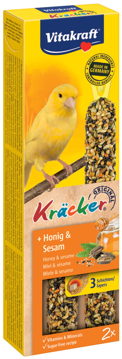 Vitakraft  Honingkracker 2 in 1 Kanarie - 2 Stuks - Honing - Snacks
