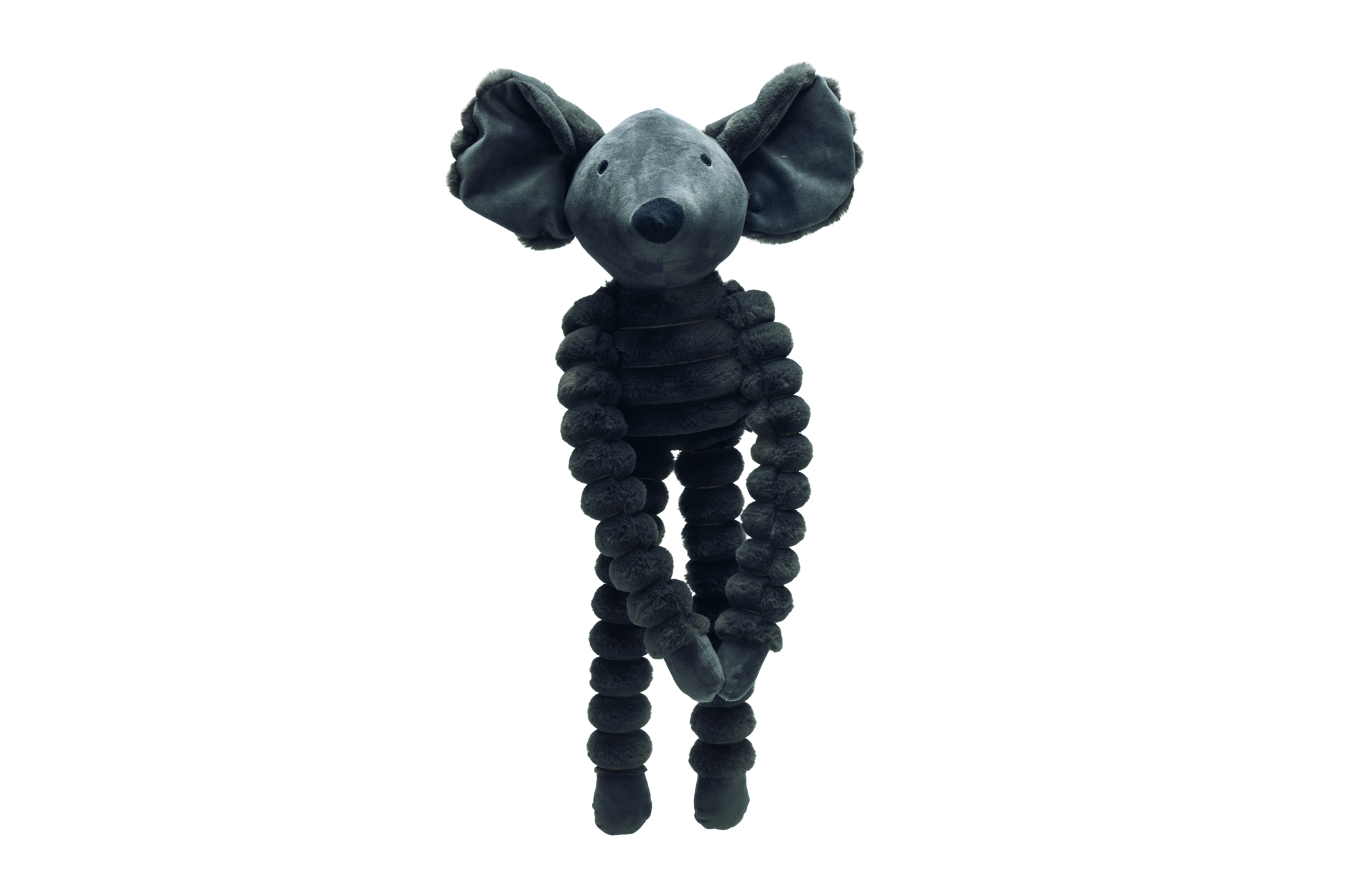 Designed by Lotte Reza Hang Muis -  Pluche Knuffel - Hondenspeelgoed - Antraciet - 18x80x15 cm