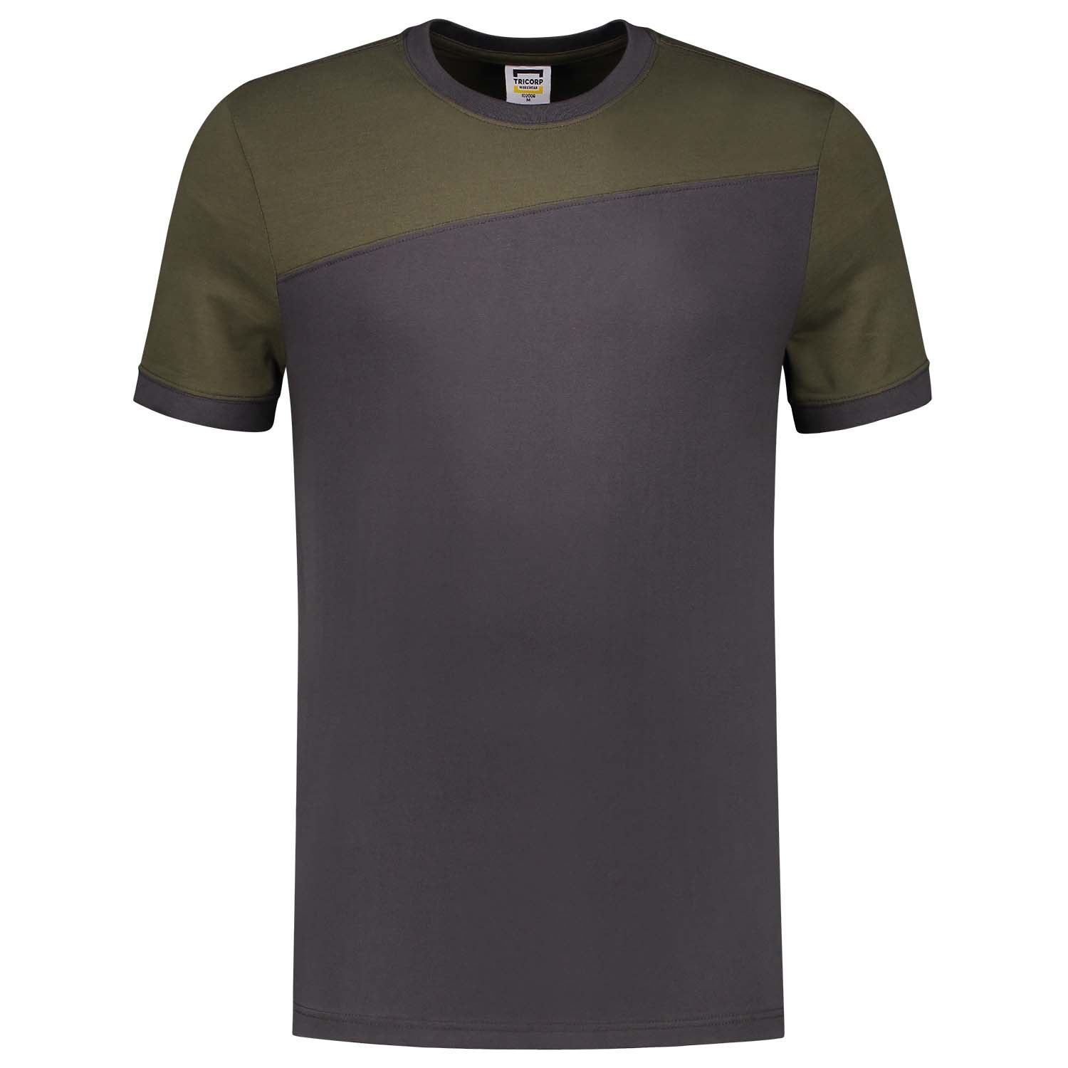 Tricorp Bicolor 102006 - T-shirt - Donkergrijs/Groen - 3XL