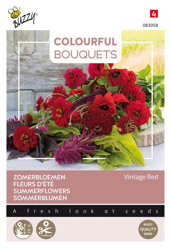 Buzzy Colourful Bouquets Vintage Red - Bloemzaden