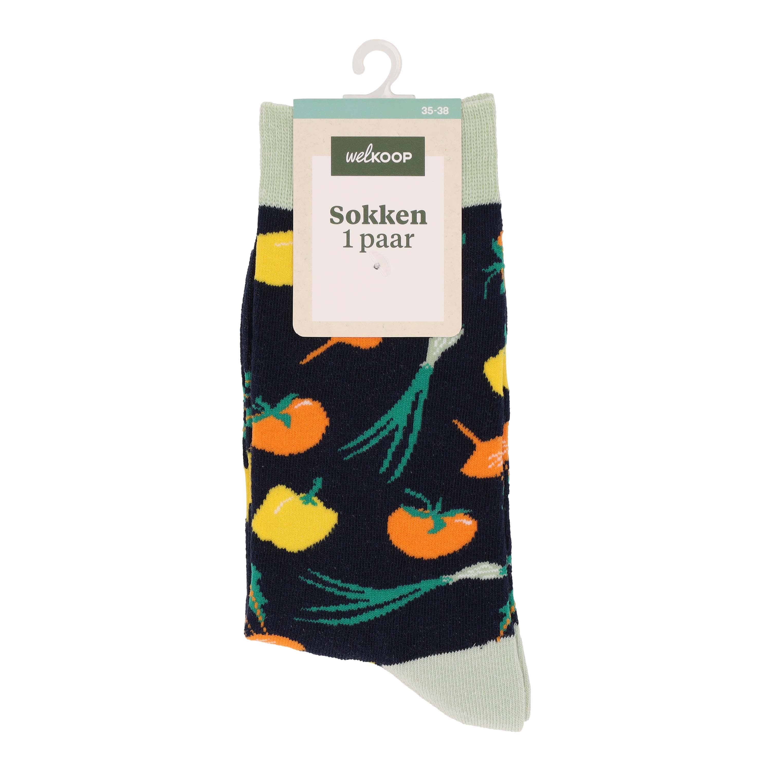 Welkoop Fun Groenten - Sokken - Blauw - 43-46