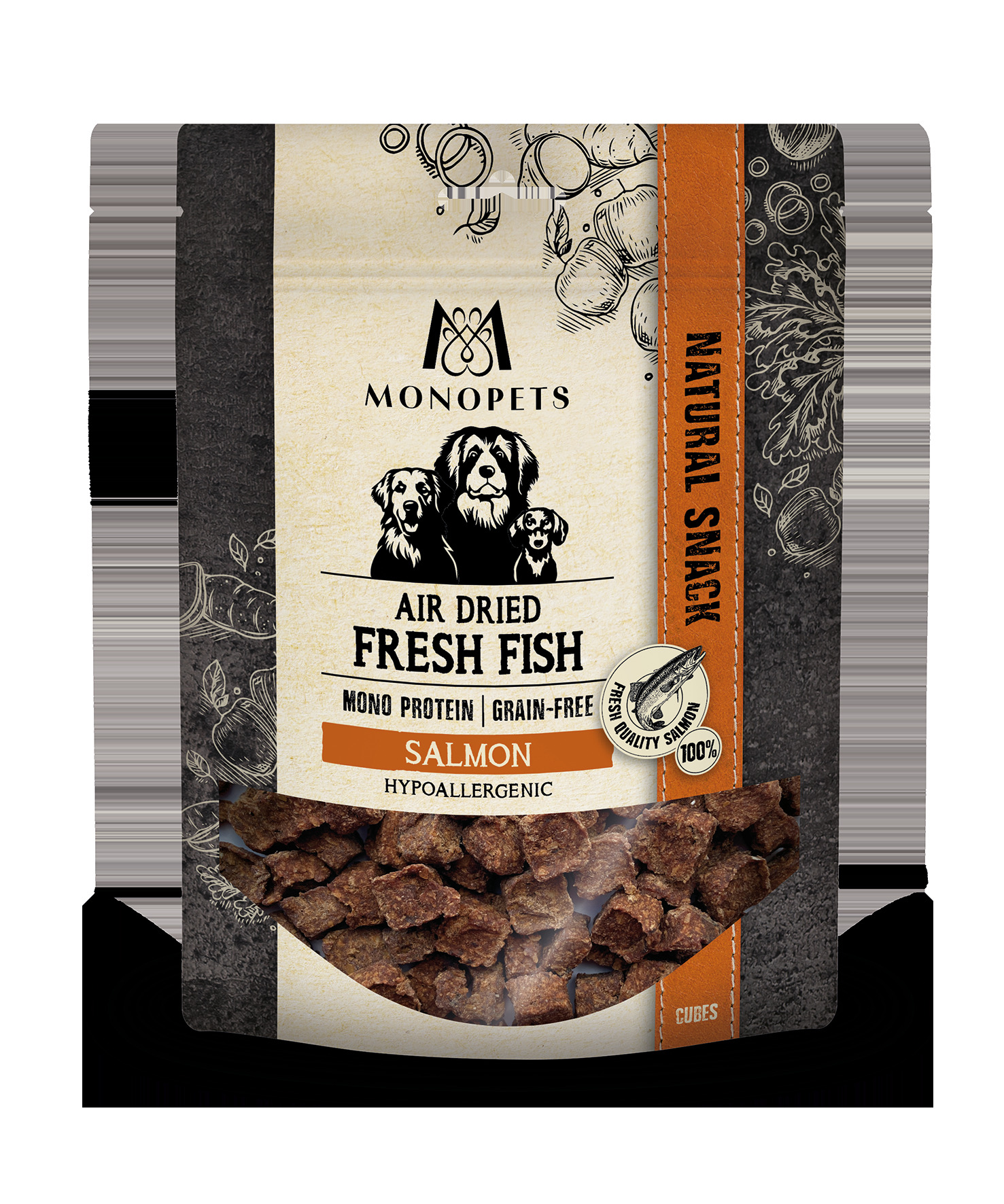 Monopets Fresh Fish air dried Cubes - Hondensnack - 150 Gram - Zalm