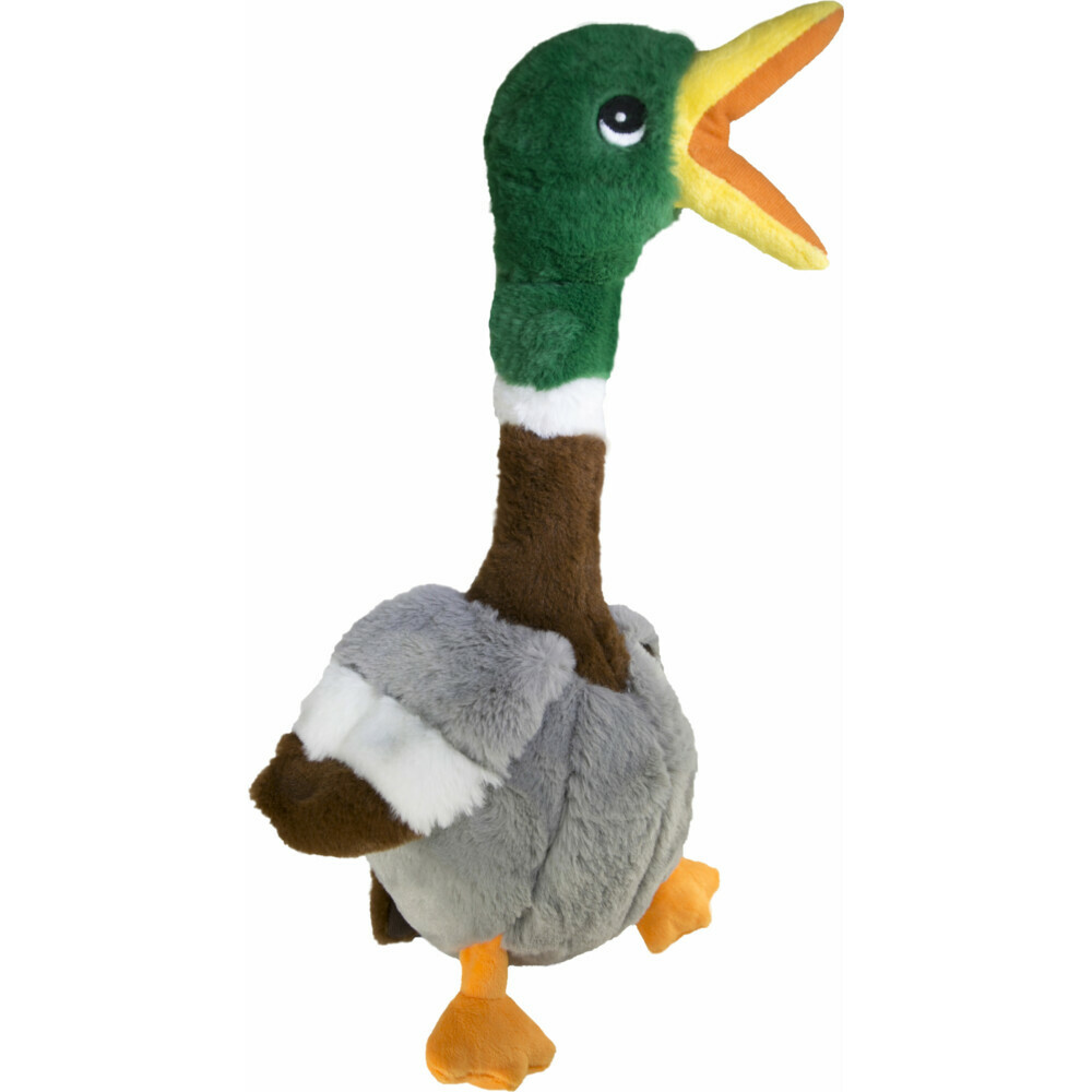 Kong Shakers Honkers Eend - Pluche Knuffel - Hondenspeelgoed - multi - 33x11x11 cm - S
