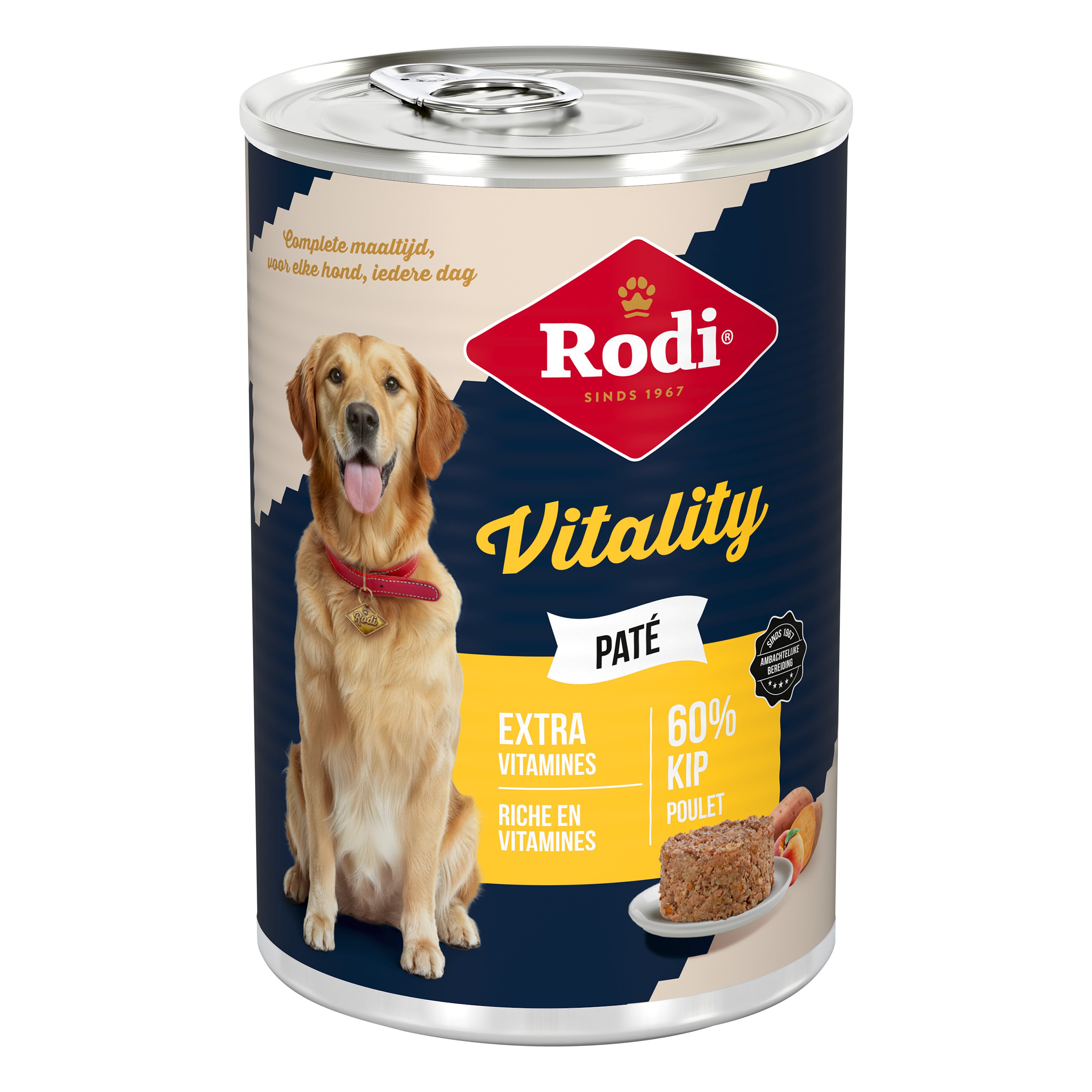 Rodi Vitality Paté - Hondenvoer - 400 Gram - kip