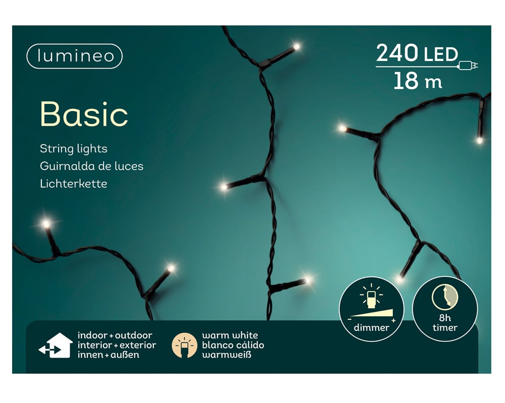 Lumineo Basic - Kerstboomverlichting - 240 - Warm wit - 1800 cm Lumineo Basic - Kerstboomverlichting - 240 - Warm wit - 1800 cm