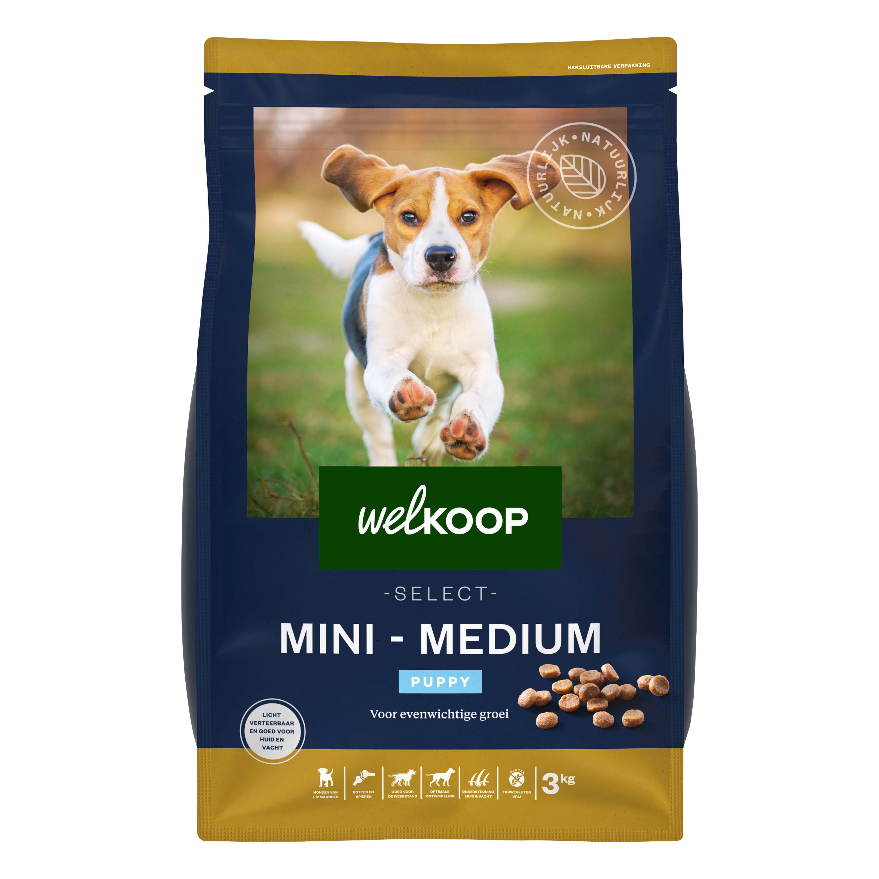 Welkoop Select Puppy Mini-Medium Krokante brokken - Hondenvoer - 3 Kilogram - kip