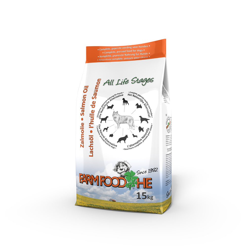 Farm Food HE Zalmolie Standaard - Hondenvoer - 15 Kilogram - Zalm