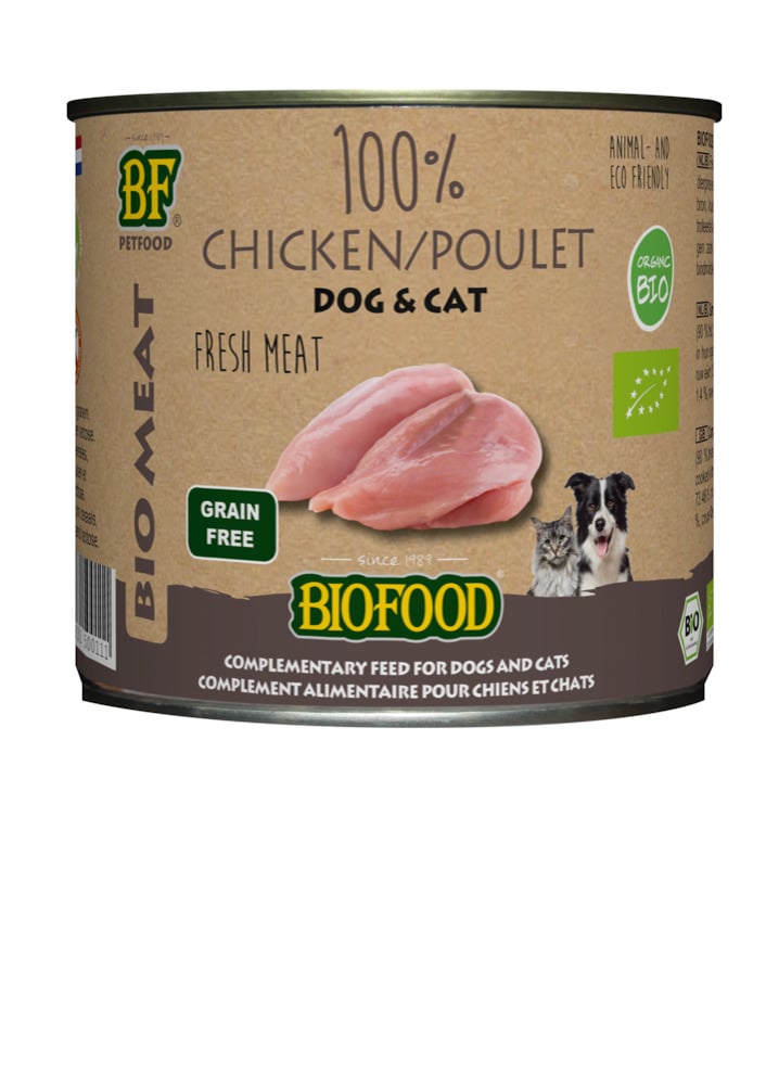 Biofood Organic 100% Kip - Hondenvoer - Kattenvoer - 200 Gram - kip