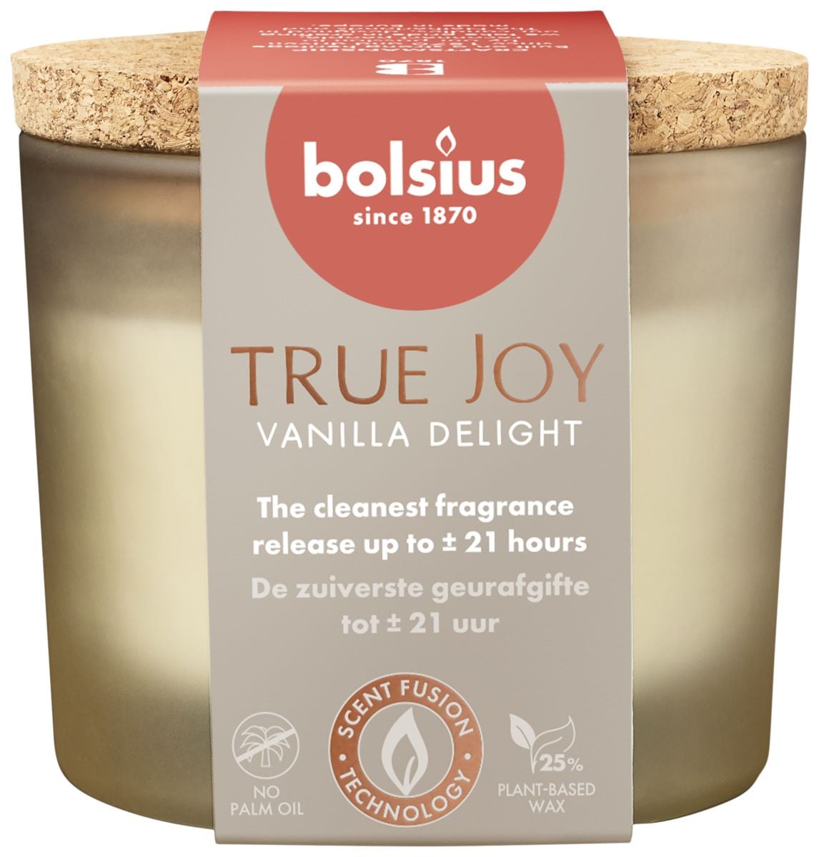 Bolsius True Joy - Geurglas - 7.6 cm - creme wit - Vanilla delight Bolsius True Joy - Geurglas - 7.6 cm - creme wit - Vanilla delight