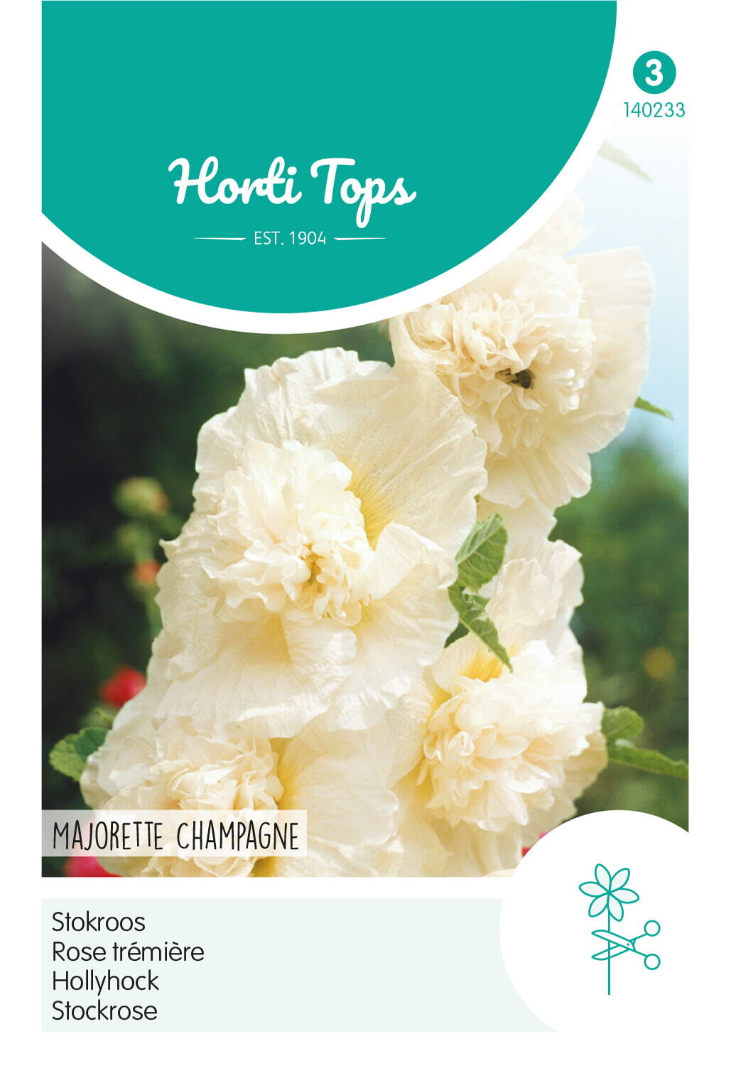 Hortitops Stokroos Majorette Champagne Althaea rosea - Bloemzaden