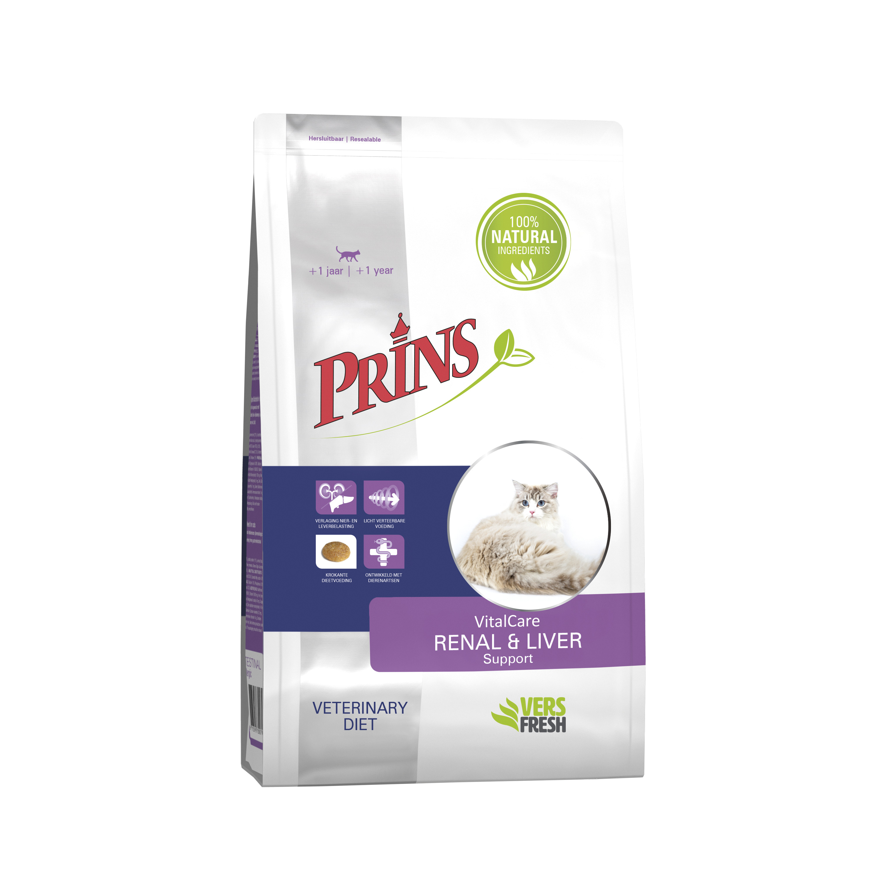 Prins Dieet VitalCare Renal Support - Kattenvoer veterinair - 1.5 Kilogram - gevogelte Prins Dieet VitalCare Renal Support - Kattenvoer veterinair - 1.5 Kilogram - gevogelte
