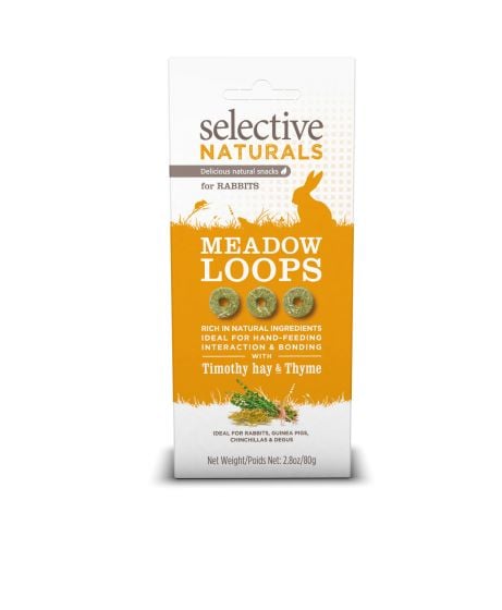 Selective Naturals Meadow loops  - Konijnensnack - Timothy hooi & tijm - 80 Gram - Meadow