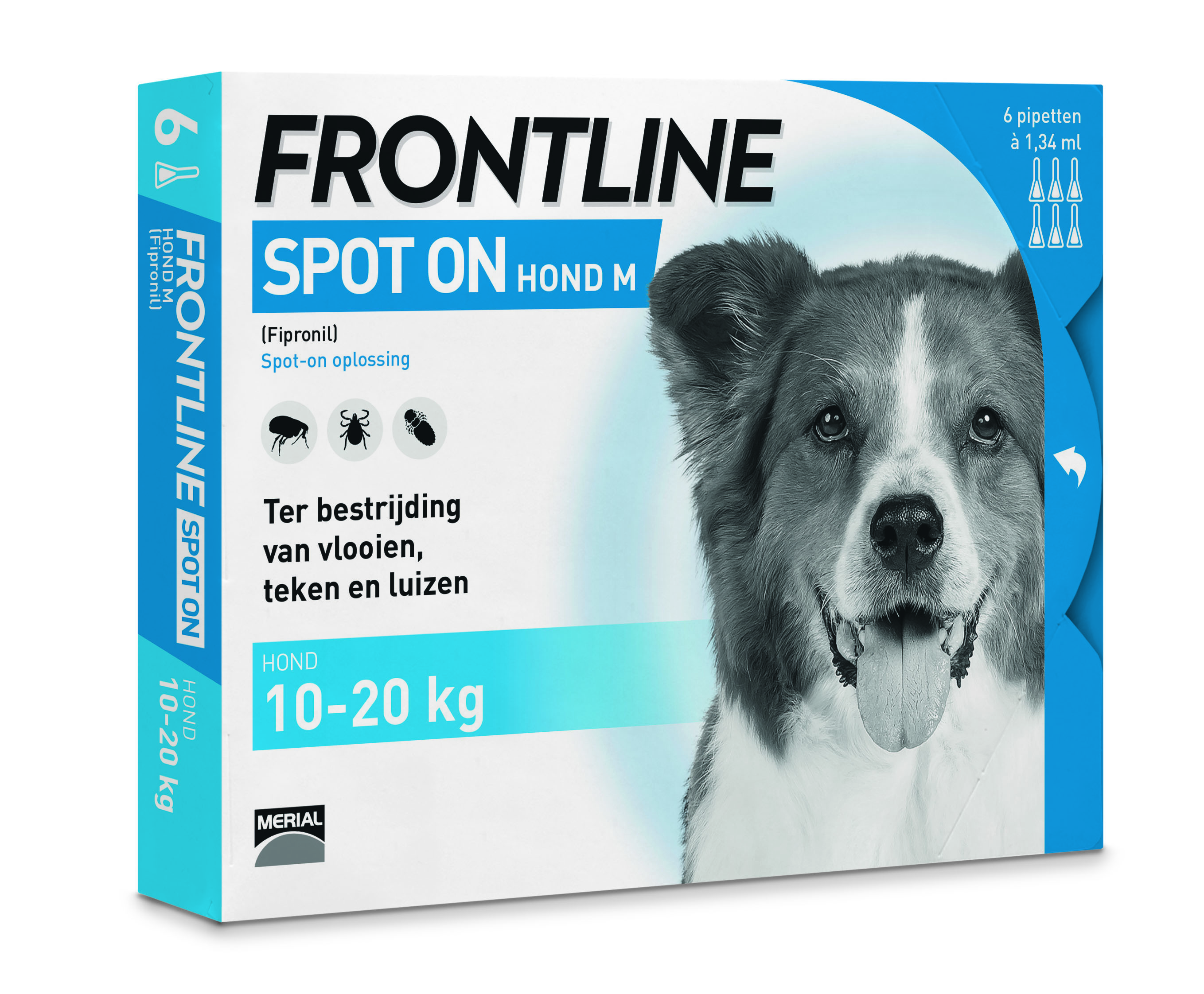 Frontline Spot On - Pipet - Anti vlooien en teken Hond - 6 pipetten - 6 Stuks - M