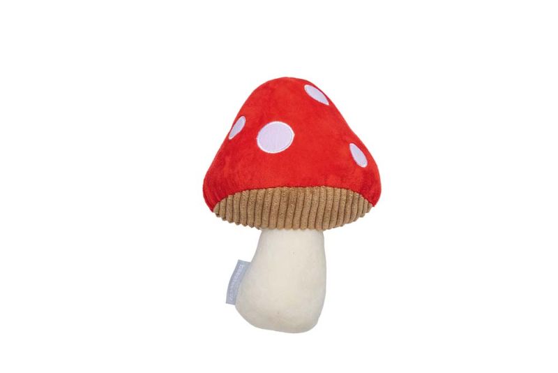 Beeztees Paddenstoel Toad - Knuffel - Hondenspeelgoed - Rood - 14x15x1 cm