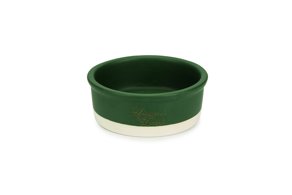 Designed by Lotte Keramiek Joa - Voer en drinkbak - Groen - 13 cm