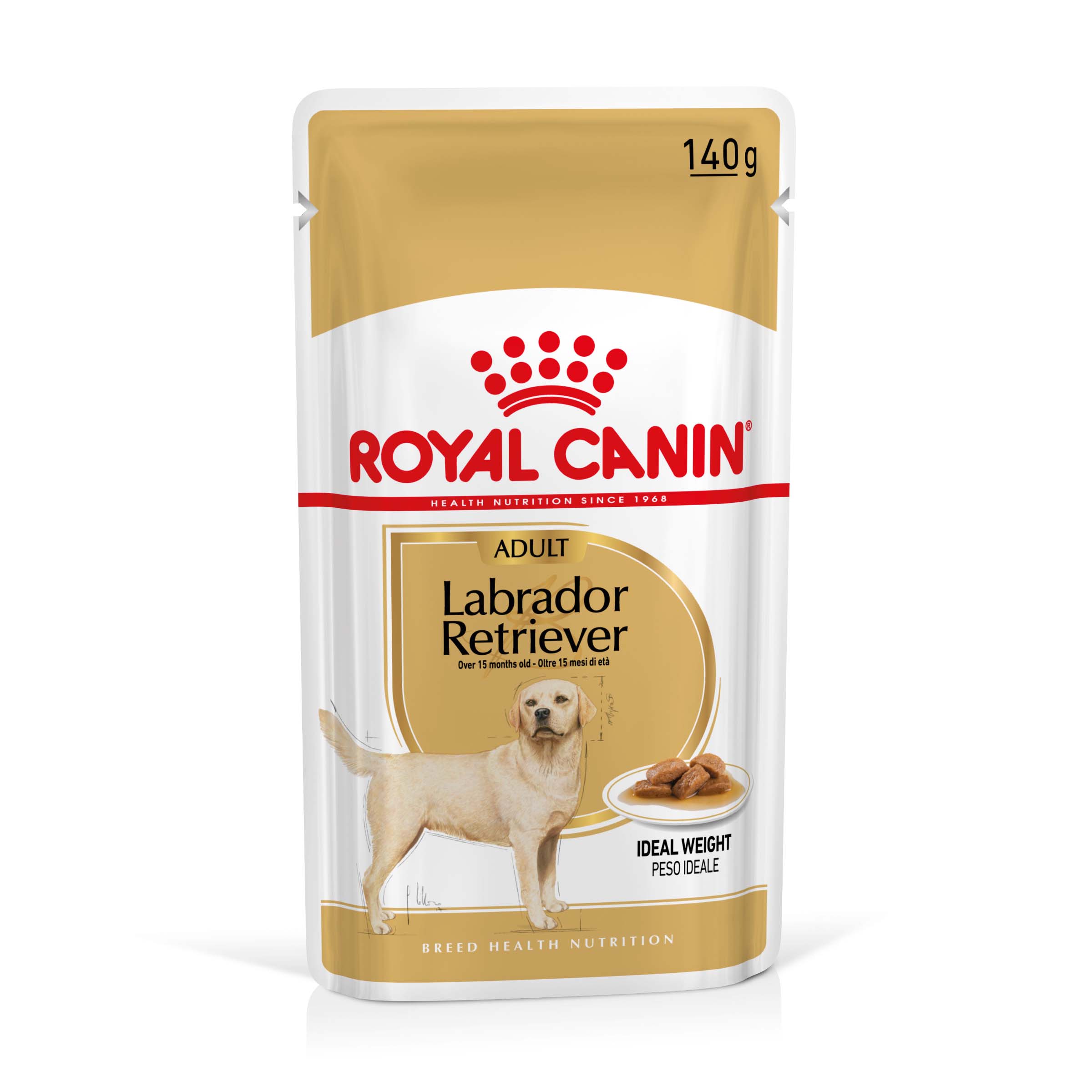 ROYAL CANIN® Adult Labrador Retriever Natvoer 10x 140gr - Hondenvoer - 1400 Gram - gevogelte