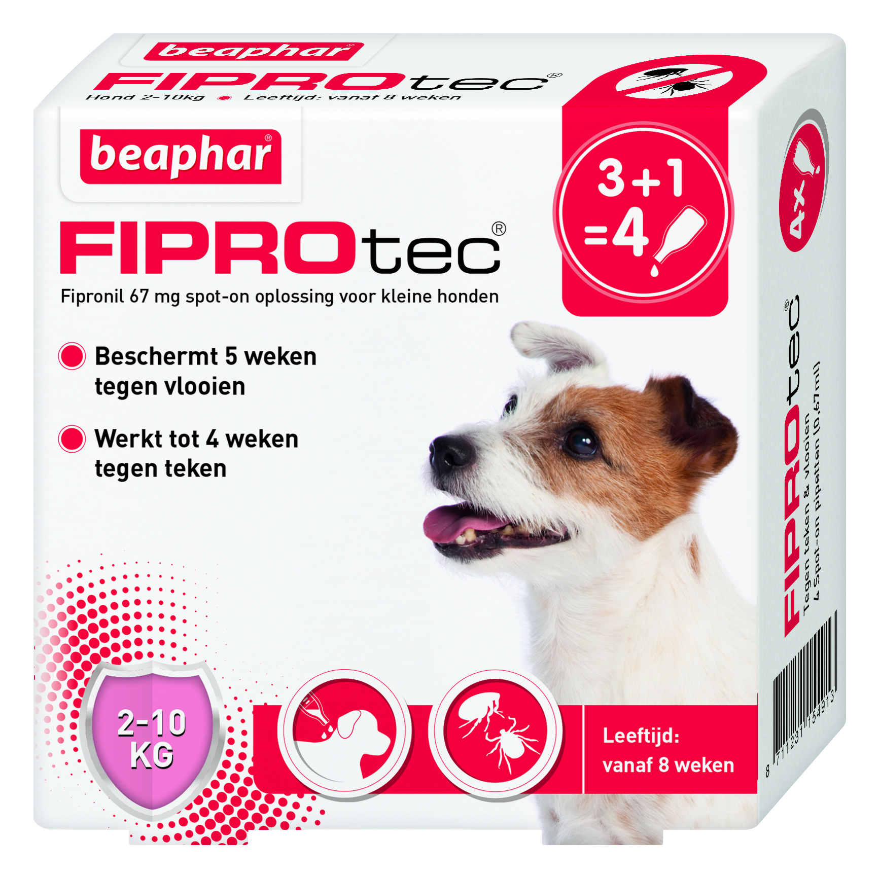 Beaphar Fiprotec Pipet - Anti Vlooien en teken - Hond - 4 Stuks - S