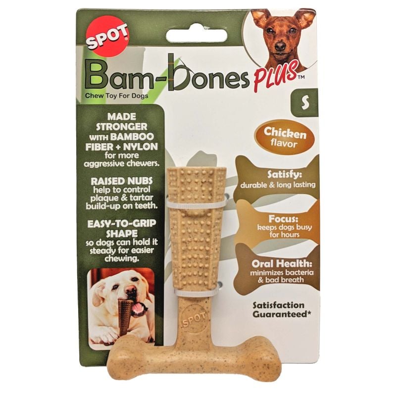 Spot Bam-Bones Plus Easy Grip Kip - Kauwspeelgoed - 3.2x10x8.3 cm - S