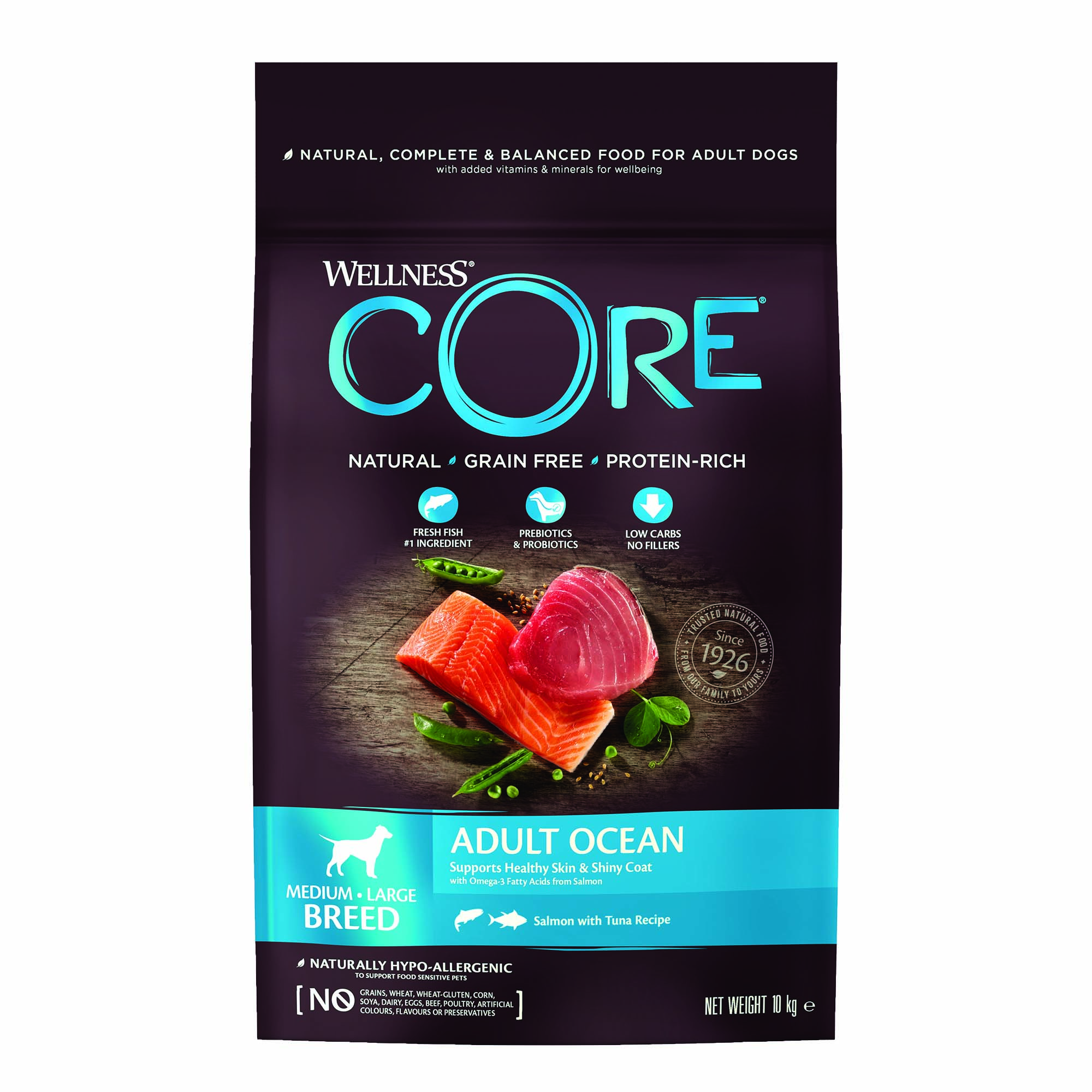 Wellness CORE Adult Ocean Medium-Large- Breed - Hondenvoer - 10 Kilogram - tonijn, zalm