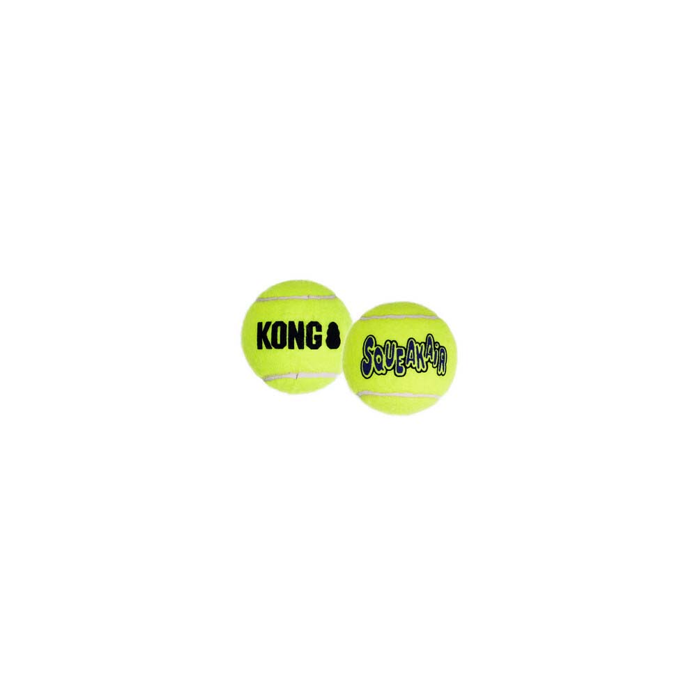 Kong Air Dog Squeaker Tennisbal met piep - Hondenspeelgoed - geel - 20x5x5.5 cm - S