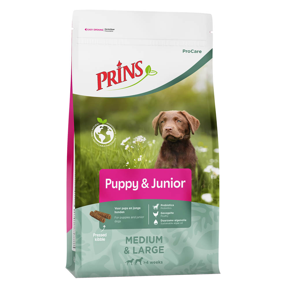 Prins ProCare Puppy & Junior Medium & Large - Hondenvoer - 12 Kilogram - gevogelte