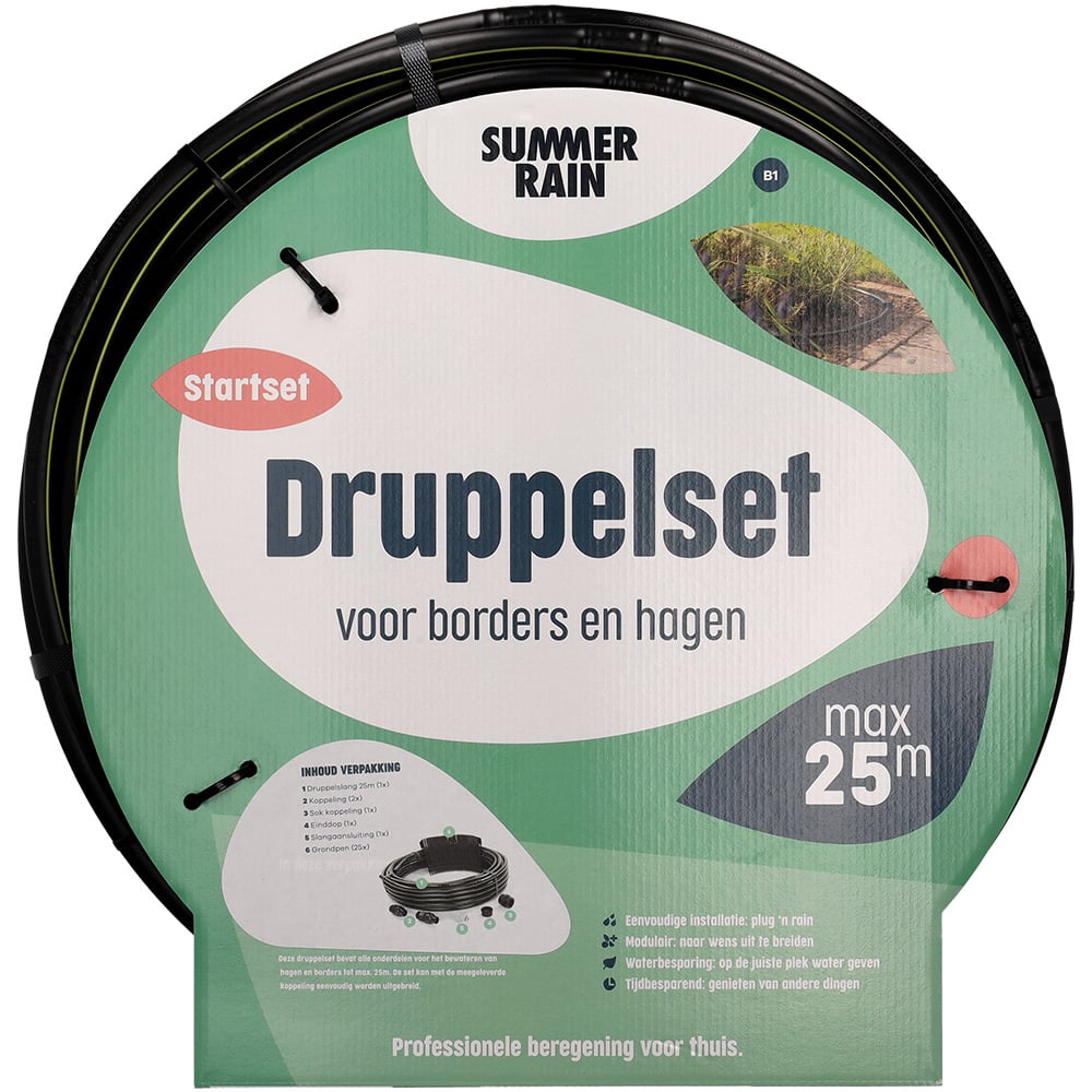 SummerRain Borders en hagen - Druppelset - 25m - 25 m SummerRain Borders en hagen - Druppelset - 25m - 25 m