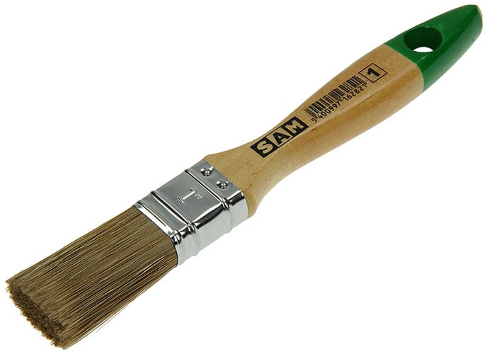 SAM - Kwast Plat S159 1" - 21.2x3x2 cm - Bruin / Groen - 21.1 cm