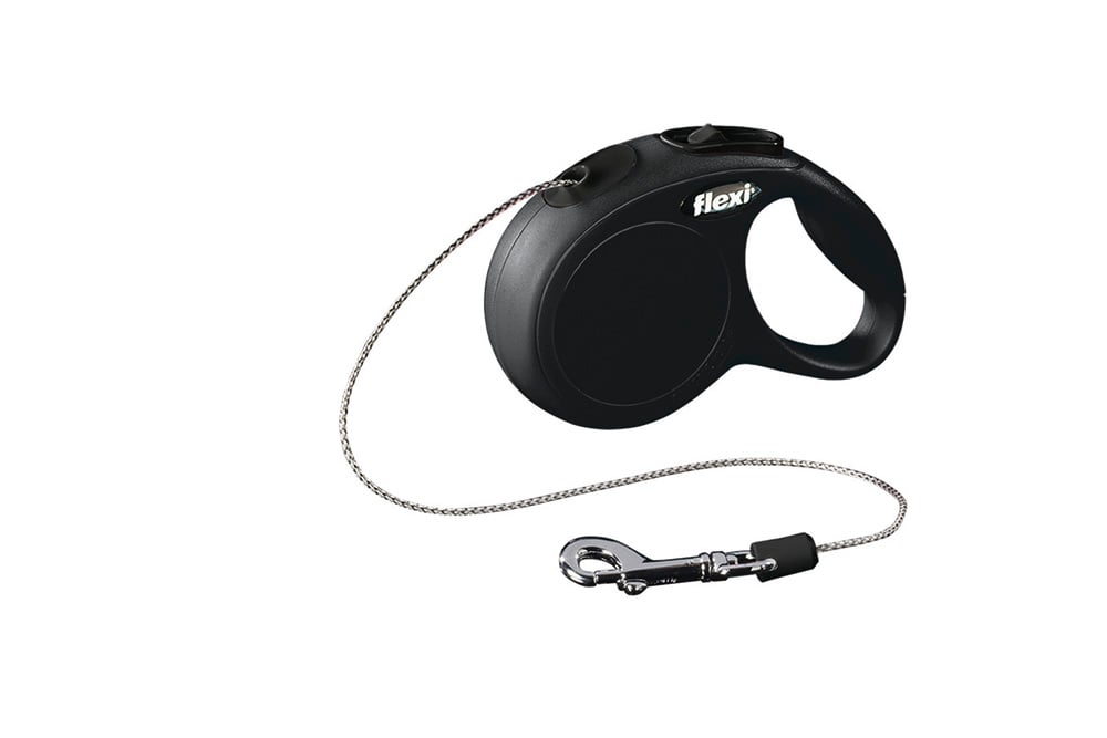 Flexi New Classic Koord - Rollijn - Hondenriem - zwart - S - 500 cm