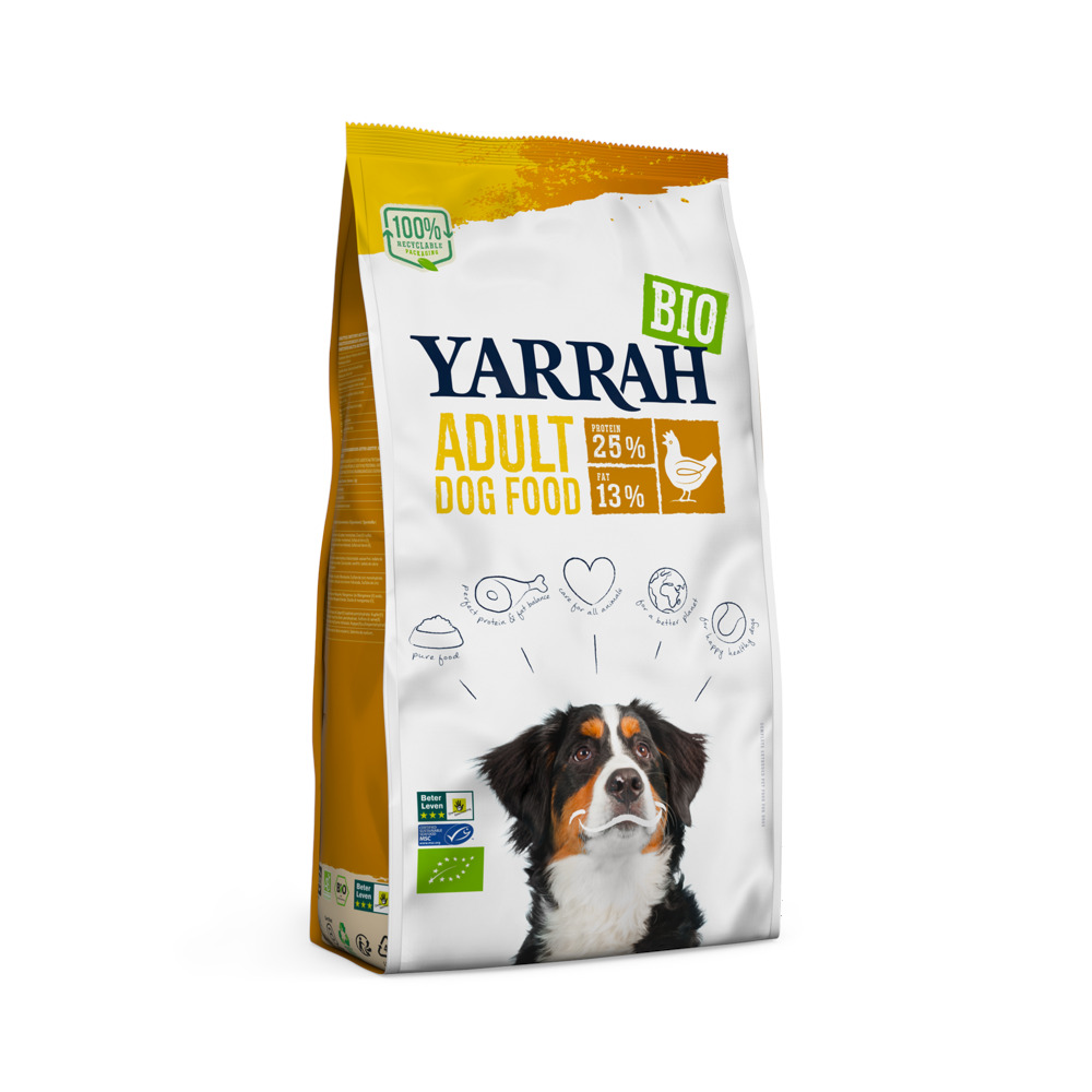 Yarrah Adult Biologisch - Hondenvoer - 15 Kilogram - haring, kip